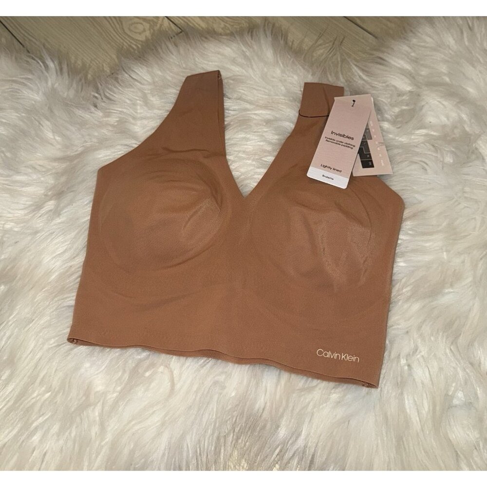 Calvin Klein Invisibles Comfort V-Neck Comfort Bralette Bra XS XSmall QF4708 New